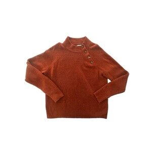 J Crew Cozy Vintage Rustic Burgundy Boho Button Sweater Soft Wool Blend Small